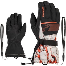 Ziener Gentian Ski-Handschuhe/Wintersport | wasserdicht, Lange Stulpe, Cliff Print,