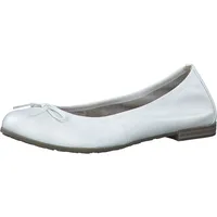 Marco Tozzi Damen Ballerinas aus Leder mit Schleife, Weiß