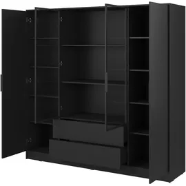 masseno Drehtürenschrank CATERINA 206 x 200 x 51 cm Schwarz