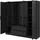 masseno Drehtürenschrank CATERINA 206 x 200 x 51 cm Schwarz