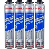 Montageschaum Bauschaum Pistolenschaum INSOLA 4x750 ml PU-Schaum Fenster Schaum