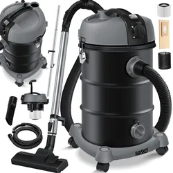 MASKO® Industriestaubsauger Staubsauger Nass Trocken Sauger Edelstahl 2300W + Steckdose   Blasfunktion   Trocken-Saugen & Nass-Saugen   Push&Clean   Industrie-Sauger mit & ohne Beutel   beutellos