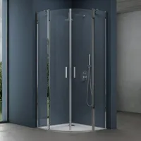 doporro Duschkabine 80x80 viertelkreis Dusche Duschabtrennung inkl. 4cm flacher Duschtasse und 6mm ESG-Sicherheitsglas Easy-Clean-Beschichtung Ravenna52k