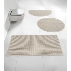Badematte "Luna" Gr. 7, grau (taupe), H:14mm, Baumwolle, LEGER HOME BY LENA GERCKE, Badematten, Badematten aus Bio-Baumwolle im Waffelmuster