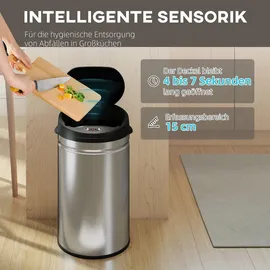 Homcom Sensor-Mülleimer 30 l Silber