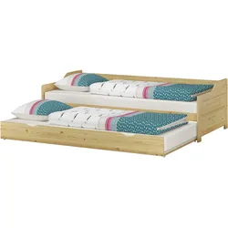 Erst-Holz Sofabett zweiter Schlafplatz mit Matratze Bettgestell 90x200 Einzelbett Bettkasten 60.34-09M