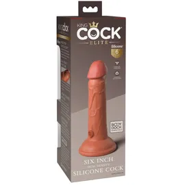 King Cock Elite Dual Density Silicone Cock, Tan, 6 Zoll