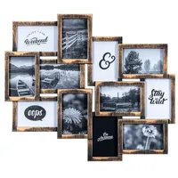 Levandeo Industrieller Collage-Bilderrahmen 59,5 x 51,5 cm Kupfer-Schwarz für