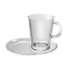 Pasabahce Teeglas en Untertasse Tribeca 40 cl 18 cm Transparent 2 Stück