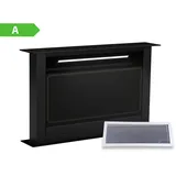 Klarstein Victoria Downdraft Dunstabzugshaube - A Energieeffizienz, 713,8 m3/h Luftstrom, Superleise 52 dB, Touchscreen, Spülmaschinengeeignete Filter, LED-Beleuchtung, Schwarz