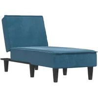 vidaXL Chaiselongue, Sofa in 3 Positionen zum Sitzen Entspannen Schlafen Verstellbar, Couch in Eleganter Optik, Liege Schlafsofa Loungesofa Liegesofa, Blau Samt