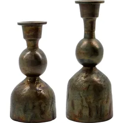 Cast Kerzenständer für Stabkerzen, Antikmessing, 2 St.