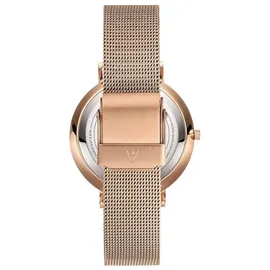 Paul Valentine Damen Armbanduhr - Rose Gold Seashell Mesh - PV36511