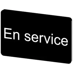 Siemens 3SU19000AD160GM0 Bezeichnungsschild 17, 5x27mm, Schild schwarz, Beschriftung: En Service - 10 Stück
