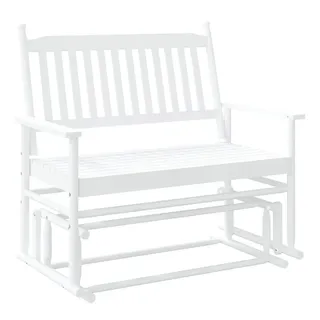 vidaXL Schaukelbank Weiß 118x70x104,5 cm Massivholz Pappel