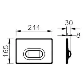 Vitra Betätigungsplatte 244 x 8/30 x 165 mm Blau/Weiß