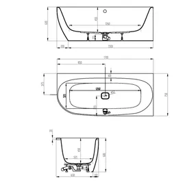 Hoesch iSENSI Eckbadewanne 170 x 75 cm 3812.010