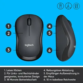 Logitech M220 Silent schwarz/dunkelgrau