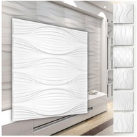 Hexim Wanddekoobjekt HD130 (PVC Kunststoff - weiße Wandverkleidung mit 3D Optik - Wave Motive (0.25 qm 1 Platte) Wand PVC Decke Wanddeko Platte)