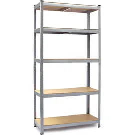 Humberg Lagerregal Metall 50 x 100 x 180 cm Silber 5 Ablagen