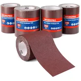 WorkPro Schleifpapierrollen 93 mm x 5 m 4 Stück Körnung 60/120/180/240