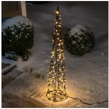 esotec Lichterkette Metall H=50cm 200 LEDs warmweiß solarbetrieben schwarz
