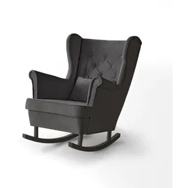 beautysofa SCHAUKELSTUHL Fabio grau mit Wenge Beinen