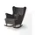 beautysofa SCHAUKELSTUHL Fabio grau mit Wenge Beinen