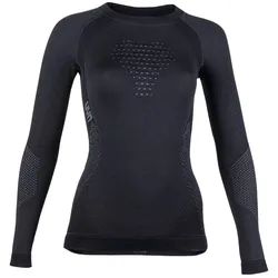 UYN Langarmshirt Fusyon (aus hochwertiger Merinowolle, weich, Rundhals) Unterwäsche schwarz/anthrazitgrau Damen