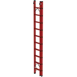 PROREGAL Sprossen-Schiebeleiter GFK 2-teilig ohne Traverse 2x10 Sprossen