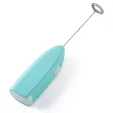 Vvikizy Kabelloser Elektrischer Handmixer, Batteriebetriebener Kleiner Handmixer aus Kunststoff und Metall mit Schnellem Rühren, für Zuhause, Hotel, Café, Kaffee, Milch, Wein, (Blau)