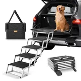 VEVOR Hundetreppe Rampe Auto Hunderampe Klapptreppe Haustiertreppe 5-stufig 68kg