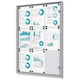 Showdown Showdown® Displays Schaukasten Economy XS B1 silber 9x DIN A4 71,1 x 2,6 x 96,3 cm, 1 St.