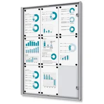 Showdown Showdown® Displays Schaukasten Economy XS B1 silber 9x DIN A4 71,1 x 2,6 x 96,3 cm, 1 St.