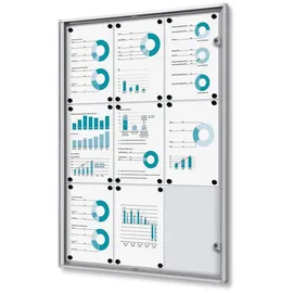 Showdown Showdown® Displays Schaukasten Economy XS B1 silber 9x DIN A4 71,1 x 2,6 x 96,3 cm, 1 St.