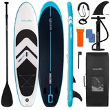 SereneLife SUP Board Aufblasbar Set – Stand Up Paddling Board mit Zubehör, rutschfestes Eva-Deck für See, Fluss, Touring und Freizeit