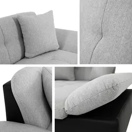 Mirjan24 Ecksofa Silbereichen, Textil, links montierbar, L-Form 278x161 cm, Wohnzimmer, Sofas & Couches, Wohnlandschaften, Ecksofas