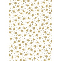 MarpaJansen Transparentpapier - Design-Transparentpapier - (DIN A4, 10 Bogen, 115 g/m2) - Sternenzauber weiß / gold