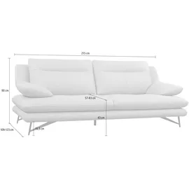 Calia Italia 3-Sitzer Cezanne, italienisches Design trifft erstklassigen Sitzkomfort, Leder, Edles Designsofa in besonders langlebigen & pflegeleichten Lederarten beige