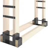 Outsunny Kaminholzregal 33,5 x 15,5 x 10 cm Metall Schwarz