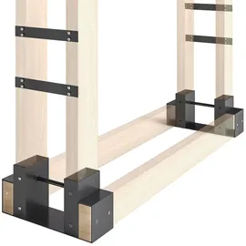 Outsunny Kaminholzregal 33,5 x 15,5 x 10 cm Metall Schwarz