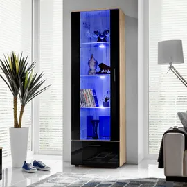 komodee Vitrine, Alessandria A1 Wotan/Schwarz 60x192x42 cm,