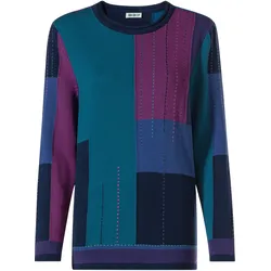 Baumwoll-Pullover, Muster marine, 52/54