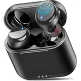 TOZO T6 Mini Bluetooth Kopfhörer 5,3 Kopfhörer Kabellos Bluetooth, 50 Std Tiefer Bass In Ear Ohrhörer mit Ladeetui, APP Steuerung, IPX8 Wasserdicht, ENC Noise Cancelling Kopfhörer - Schwarz