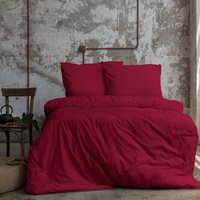 Komfortec Premium Superweiches Bettwäsche 3teilig 240x220 cm Bettbezug + 80x80 cm 2 Kissenbezüge, gebürstet 100% Mikrofaser, Rot