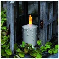 MARELIDA LED-Kerze LED Kerze Grabkerze Grablicht für Laternen flackernd H: 11,5cm Sensor (1-tlg) beige