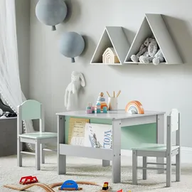SoBuy Kindersitzgruppe KMB88 90 x 60 cm Holz grau