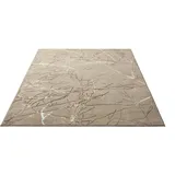 floornovo Kurzflor Teppich Nr. 133 Beige Blattmuster 170 x 120 cm