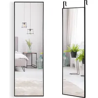 Costway Ganzkörperspiegel, Schwarz, Glas, 2x120x37 cm, Spiegel, Standspiegel