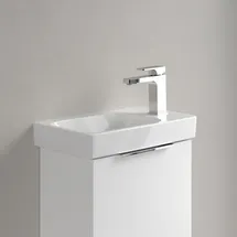 Villeroy & Boch Villeroy und Boch Architectura Handwaschbecken 43864901 48x27,5cm, Becken links, 1 Hahnloch, ohne Überlauf, weiß